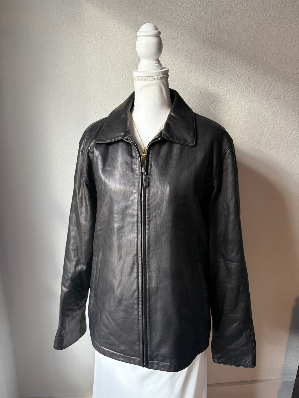 Brandini Black Vintage Leather Coat